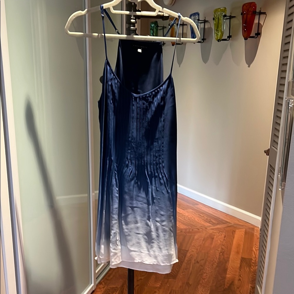 Elegant Blue and White Ombre Dress